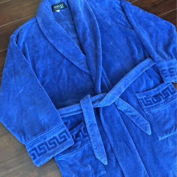 Versace Bath Versace Classic V2 Royal Blue Terry Cloth Bath Robe